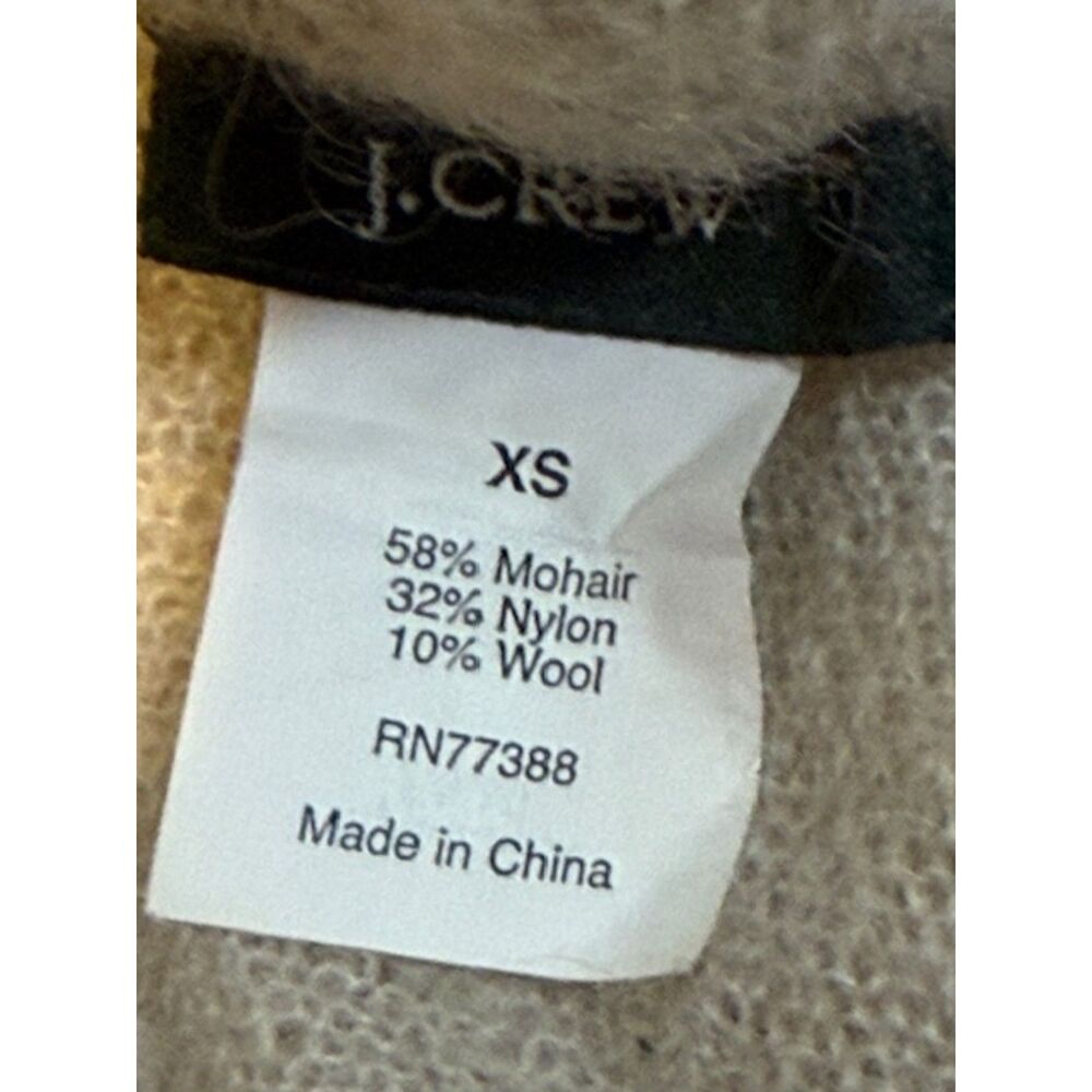 J Crew Mohair Wool Ruffle Cardigan‎ XS Ivory Cream Fall 2010 As Is Flaw Coquette - Picture 5 of 7